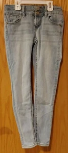 Girls Mudd Mid Rise Skinny Jeggings sz 8 Adj. Waist Light Wash -2187 - Picture 1 of 4