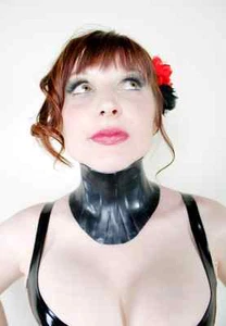 Gummi Latex Nacken Korsett Unisex Sissy TV SCHWARZ XS, S, M, L, XL, schwarz dick - Bild 1 von 1