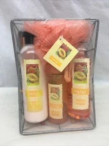 BATH BODY BASKETS Gift Set + Soothing MANGO Body Lotion Spritzer Shower Gel - Picture 1 of 7