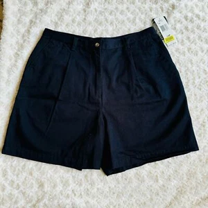 Lauren Ralph Lauren Navy Cotton Preppy Chino High Waisted Shorts Size 14P NEW - Picture 1 of 6
