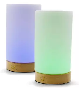 Luvlink Friendship Lamp Set of 2 Two 9.5" V3 NEW wood & glass design WiFi - Picture 1 of 9