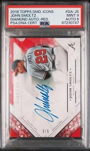2018 Topps Diamond Icons Red #DA-JS John Smoltz PSA 9 MINT Auto 5/5 Braves - Picture 1 of 2