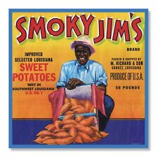 Smoky Jim's Sweet Potatoes Crate Label, Vintage 8x8 Advertising Poster Reprint