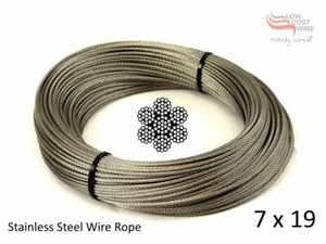 50 meter Stainless Submersible Pump Suspension Cable 3.2mm G316 7x19 690kg MBS - Picture 1 of 5