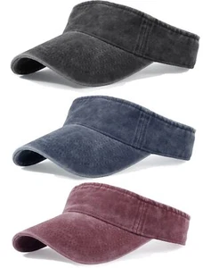 3 Pack Sun Visors for Women Men Cooling Lightweight Sports Sun Hats Adjustabl... - Picture 1 of 7