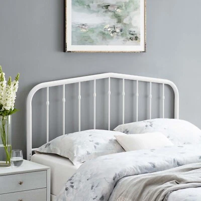 Modway Lennon Modern Farmhouse Metal Full Headboard in White - Image 1 of 4