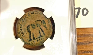 ANTONINUS PIUS 138-161AD AE AS 11.06G NGC FINE 4/5 3/5 RV. ELEPHANT - Picture 1 of 3