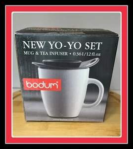 Bodum NUEVO YO-YO SET Taza de porcelana blanca e infusor de té 12 fl. oz bodum yo-yo NiB - Imagen 1 de 24