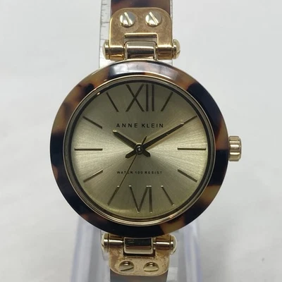 Anne Klein 手表女式 34 毫米金色人造龟带加长 WR 全新电池 7 — 第 1/4 张图片