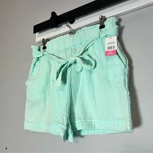 Simply Southern Pull On Shorts Mint Green Gauze Size XL NWT Front Tie - Picture 1 of 7