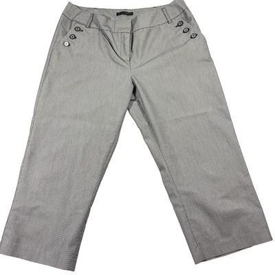 Pantalones Cortos Grace Elements Mujer Gris Rayas Elastizados Talla 14 Y2K Oficina Foto 1 de 4