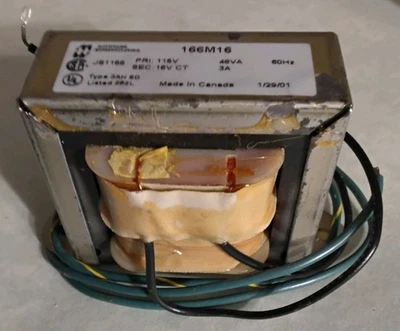 TRANSFORMER 115V PRIMÁRIO 16V C.T. AMP 3.0 - HAMMOND 166M16 - NOVO NA CAIXA - Imagem 1 de 4