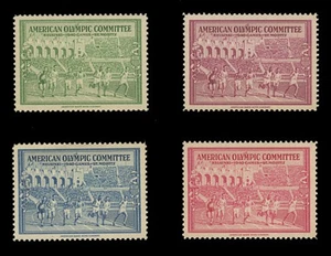 1940 HELSINKI OLYMPICS - AMERICAN BANK NOTE COMPANY, SET OF 4 - Picture 1 of 3
