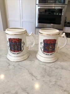 2 Vintage Schnurrbart Bürgerkrieg Trommel um 1860 Becher Tassen - Bild 1 von 14