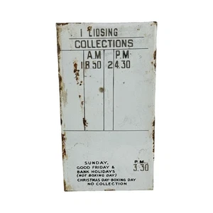 Original Vintage/Antique Royal Mail GPO Postbox Enamel Collection Plate Lidsing - Picture 1 of 2