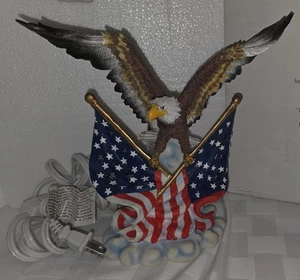 American Bald Eagle Holding Flags Nightlight 8.25" Wide & 7.25" Tall, NEW IN BOX - Picture 1 of 17