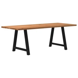 Eettafel rechthoekig 220x80x74 cm massief eikenhout lichtbruin vidaXL - Afbeelding 1 van 60