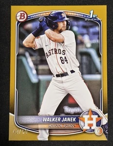 Walker Janek (1st) 2025 Bowman Prospect 1st Gold Paper /50 Astros - Bild 1 von 2