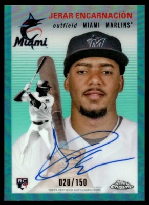 2023 TOPPS CHROME PLATINUM AUTO AQUA Jerar Encarnación Auto 020/150 Miami - Image 1 of 2