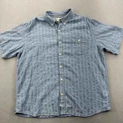 Weatherproof Vintage Mens Linen Blend Short Sleeve Button Down Shirt Blue XXL - Image 1 of 4