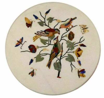 Tampo de mesa de mármore 18"" centro café decoração para casa incrustado pietra dura antigo w158 - Imagem 1 de 4