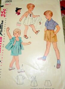 *LOVELY VTG 1950s BOYS COWBOY PANTS SHIRT PLAYSUIT Sewing Pattern Size 1