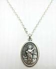  Ladies St Agatha Medal Pendant Necklace 20" Chain Gift Box & Prayer Card