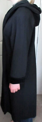 Abrigo de vestir largo de lana negro con capucha Forecaster of Boston años 90 de colección (talla 6) Foto 1 de 4
