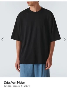DRIES VAN NOTEN HEN OVERSIZED COTTON JERSEY T-SHIRT BLACK size MEDIUM  - Picture 1 of 11