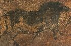 10,000+ BC cave painting of a hunting scene, archer and horse. Roughly 8" x 12"