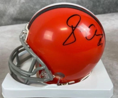 Mini capacete Jordan Cameron Cleveland Browns autografado assinado - Imagem 1 de 3