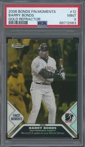 2006 Topps Finest Bonds Finest Moments Barry Bonds Gold Refractor /199 PSA 9 - Picture 1 of 2