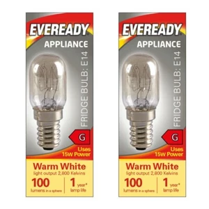 2 X Fridge Bulb Freezer 15w E14 Refrigerator Lamp Appliance Light SES Pygmy 240V - Picture 1 of 5