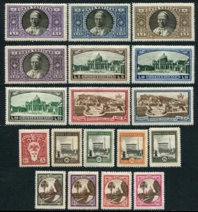 Vatican Series 1933 - 18 Stamps / Medallion - Luxury **/MNH 44/59+U - Picture 1 of 2