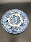 Vintage Churchill Staffordshire Willow Plate White Blue England