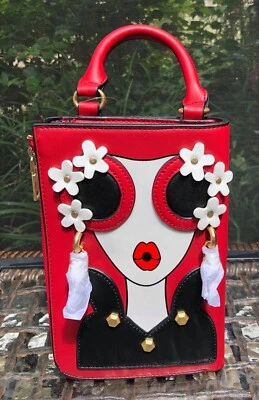 Bandolera Joseph D'Arezzo Flor Niña Cremallera Alrededor con Asa Superior ROJA Foto 1 de 4