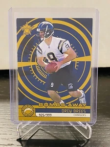2001 Pacific Vanguard Bombs Away /999 Drew Brees #13 Rookie RC - Picture 1 of 2