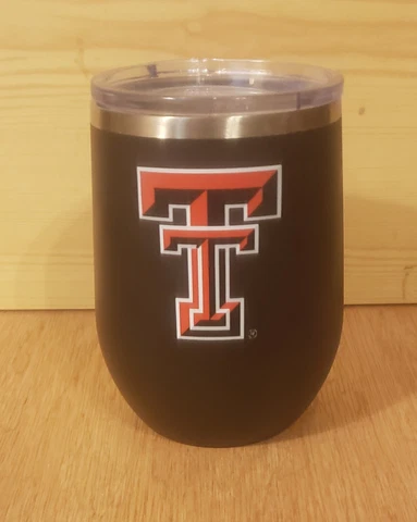 Licensed College Drinkware Stainless Stemless Wine Tumbler Texas Tech Red Cover