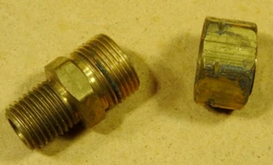 1/2" Tube x 1/4mpt, Brass Male Adapter, PARKER 1PZP4 Fitting - New, Lot of 10 - Picture 1 of 5