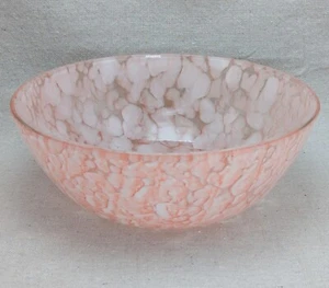Vintage Studio Art Glas signiert rosa Spritzer Schwammmuster Servierschale - Bild 1 von 5