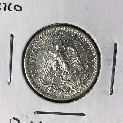 1934 Mexico 20 Centavos Silver Coin BU+ Blast White Condition - Image 1 of 3