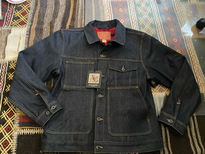 Filson Lined Denim Short Cruiser Jacket Mens Size XL USA Made Raw Indigo $495 - Image 1 of 4