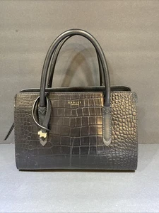 Radley London Black Top Handles Purse Bag 8x11x4”  - Picture 1 of 11