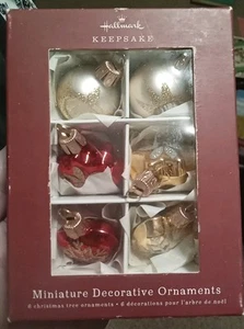 Hallmark Miniature Decorative Ornaments Set of 6 Keepsake Ornaments Glass 2018 - Picture 1 of 4
