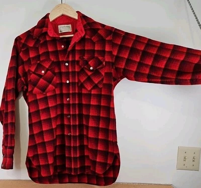 Vintage Pendleton Wool Shirt  Pearl Snaps Beautiful Women Shirt M Red Pearl Snap - Image 1 of 4