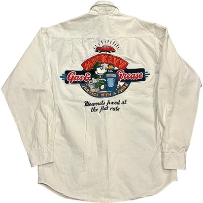 Camisa Disney Store Mickey’s Gas & Grease Pequeña Hong Kong Vintage Bordada Foto 1 de 4