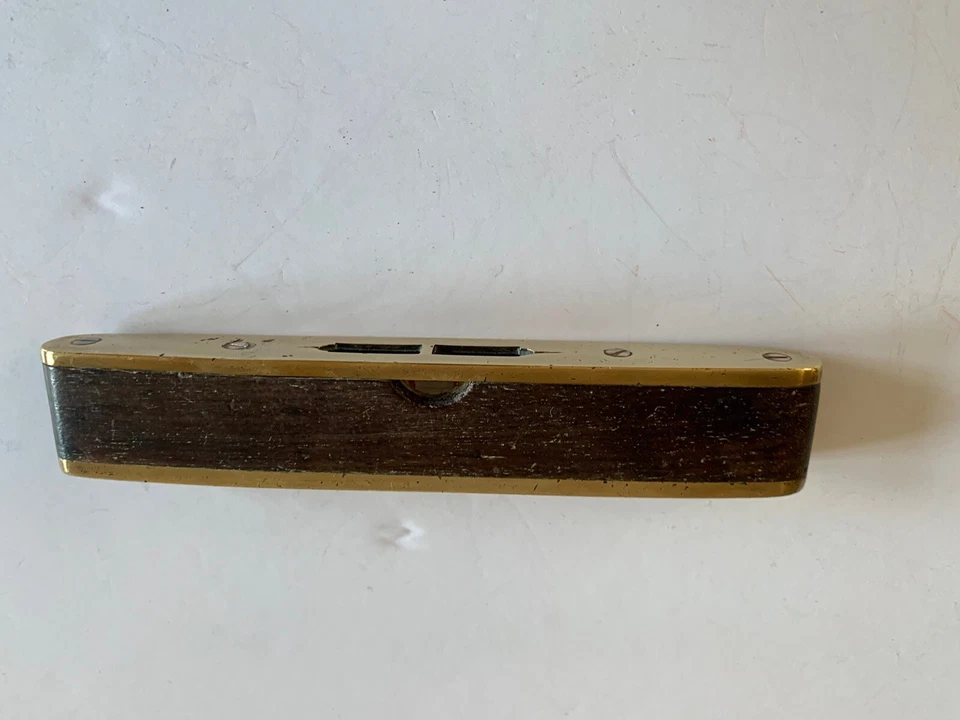 Vintage 6 Inch Brass & Mahogany Spirit Level Collectible Rare - Image 1 of 4