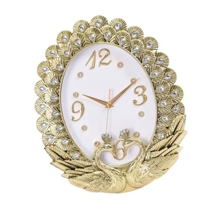 Wall Clock Peacock Battery Operated Silent Sweep Wall Decorative Clock For - Picture 1 of 12