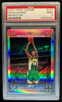 2007-08 Topps cromo Kevin Durant refractor novato RC #/1499 Supersonics PSA 9 Foto 1 de 2