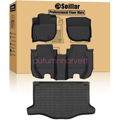 TPE Floor Mats / Trunk Cargo Liner For 2015-2020 Honda Fit 4Door All Weather New - Image 1 of 4